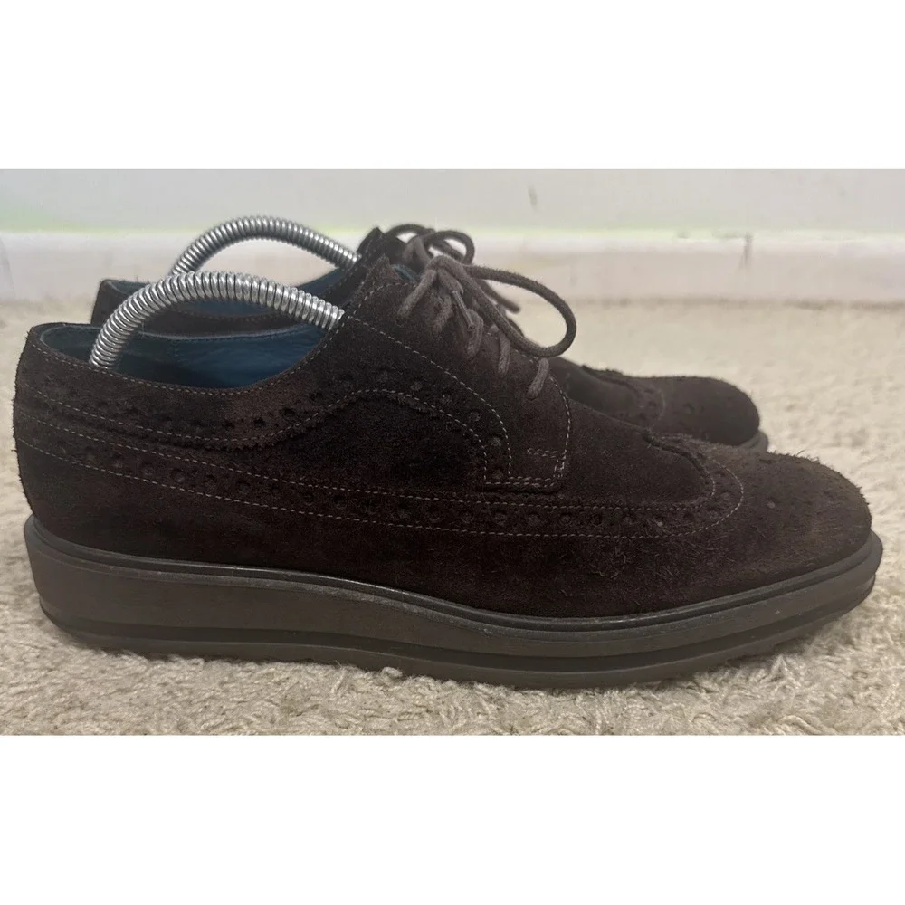 Skechers Mark Nason Brown Suede Wingtip Oxford Shoes Sz 9 Comfort Modern Preppy